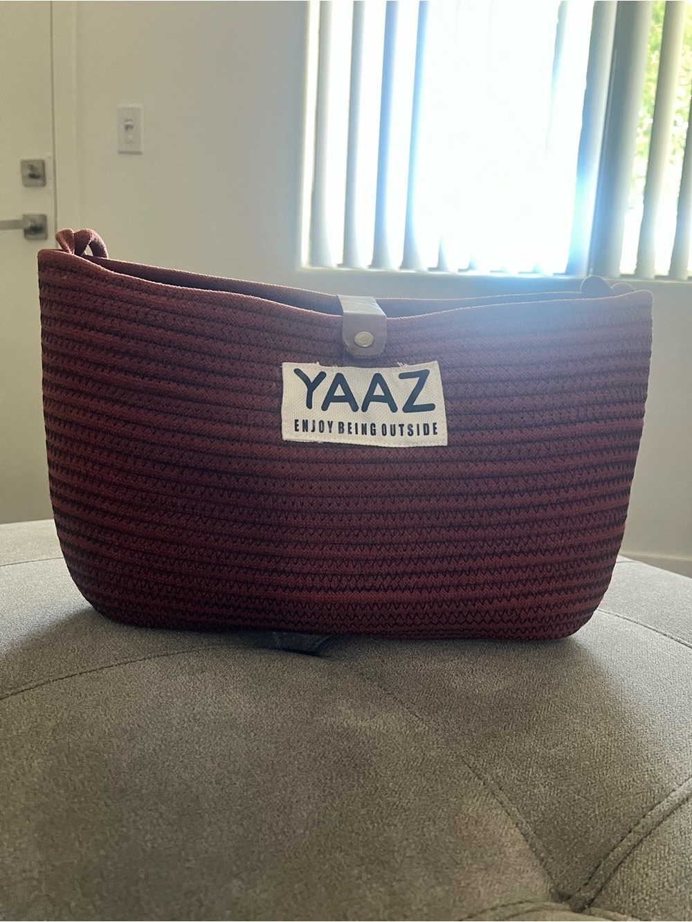 Women's Burgundy Rope Tote Bag